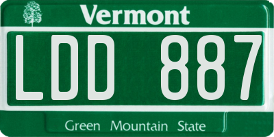VT license plate LDD887