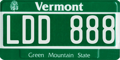 VT license plate LDD888