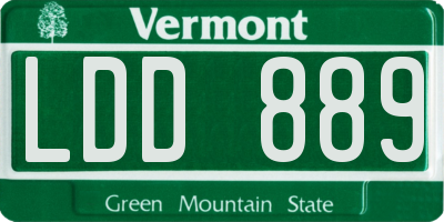 VT license plate LDD889