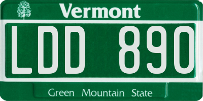 VT license plate LDD890