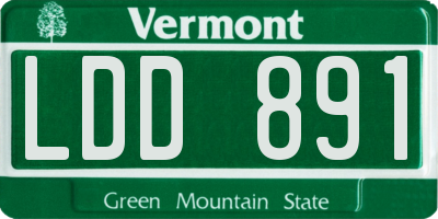 VT license plate LDD891