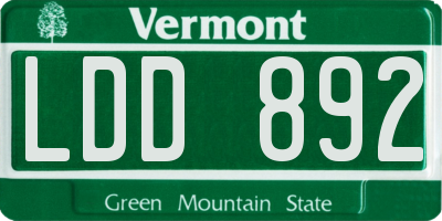 VT license plate LDD892