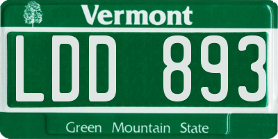 VT license plate LDD893