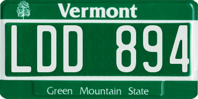 VT license plate LDD894
