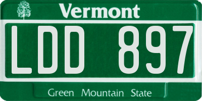 VT license plate LDD897