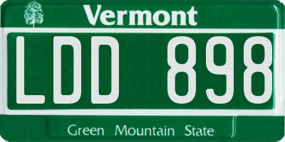 VT license plate LDD898