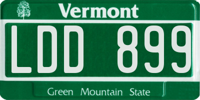 VT license plate LDD899