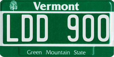 VT license plate LDD900