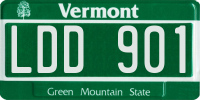 VT license plate LDD901