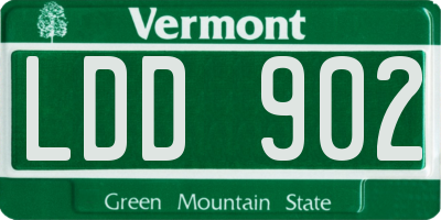 VT license plate LDD902