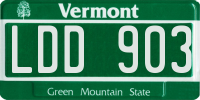 VT license plate LDD903
