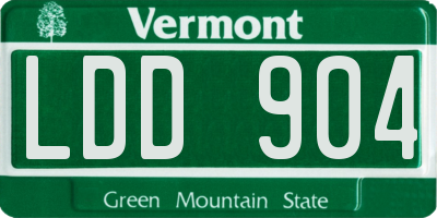 VT license plate LDD904