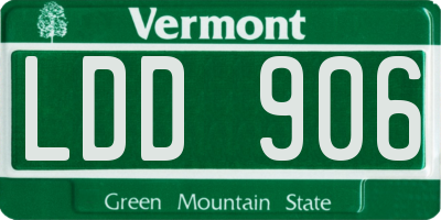 VT license plate LDD906