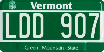 VT license plate LDD907