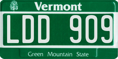 VT license plate LDD909