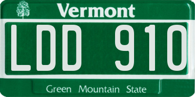 VT license plate LDD910