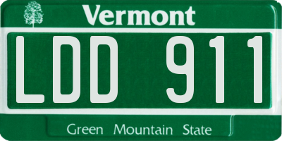 VT license plate LDD911