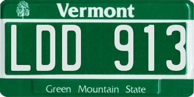 VT license plate LDD913