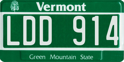 VT license plate LDD914