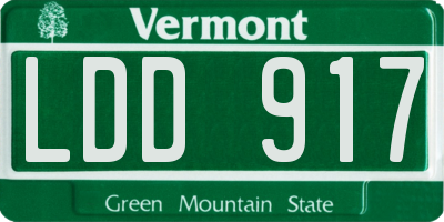 VT license plate LDD917