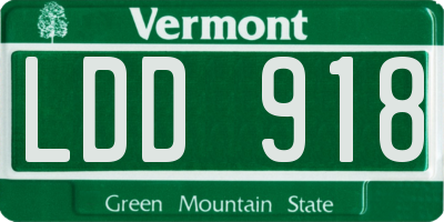 VT license plate LDD918