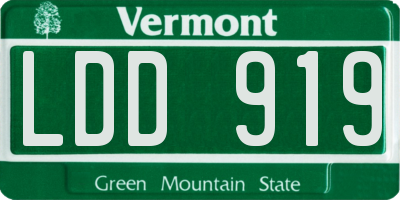 VT license plate LDD919