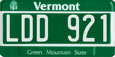 VT license plate LDD921