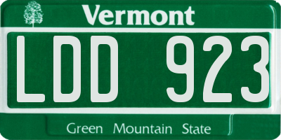 VT license plate LDD923