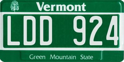 VT license plate LDD924