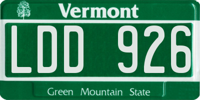 VT license plate LDD926
