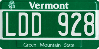VT license plate LDD928