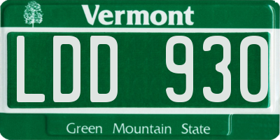 VT license plate LDD930