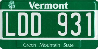 VT license plate LDD931