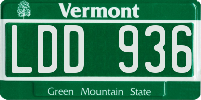 VT license plate LDD936