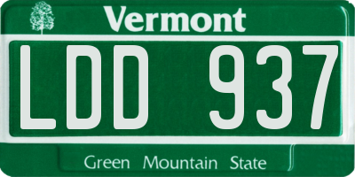 VT license plate LDD937