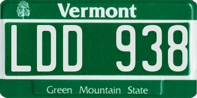 VT license plate LDD938