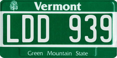VT license plate LDD939