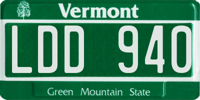 VT license plate LDD940