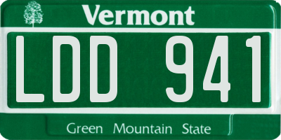 VT license plate LDD941
