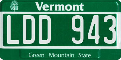 VT license plate LDD943