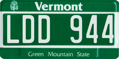 VT license plate LDD944