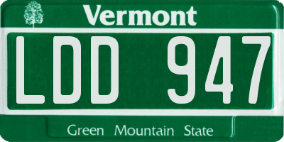 VT license plate LDD947
