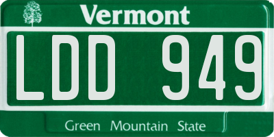 VT license plate LDD949