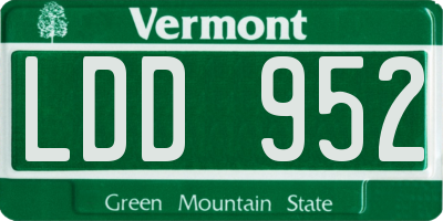 VT license plate LDD952