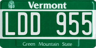 VT license plate LDD955
