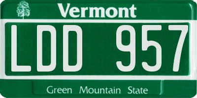 VT license plate LDD957