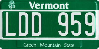 VT license plate LDD959