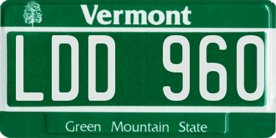 VT license plate LDD960