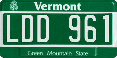 VT license plate LDD961