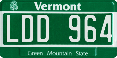VT license plate LDD964